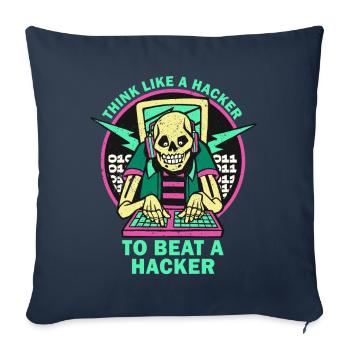 Expertise en cybersécurité de hackers éthiques - Housse de coussin décorative 45 x 45 cm - bleu marine - Devant