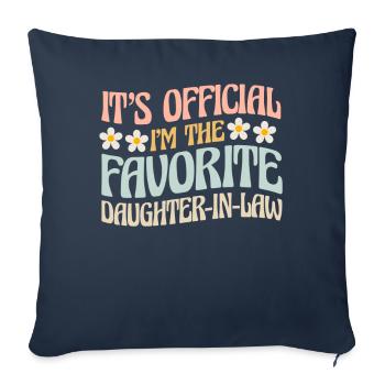 Je suis la belle-fille préférée - Housse de coussin décorative 45 x 45 cm - bleu marine - Devant