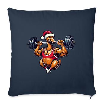 Funny Christmas Goose Bodybuilding Motif - Sofa pillowcase 17,3'' x 17,3'' (45 x 45 cm) - navy - Front