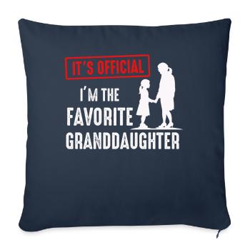 Je suis la petite-fille préférée - Housse de coussin décorative 45 x 45 cm - bleu marine - Devant