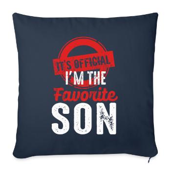 C’est officiel Je suis le fils préféré - Housse de coussin décorative 45 x 45 cm - bleu marine - Devant