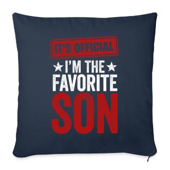 C’est officiel Je suis le fils préféré - Housse de coussin décorative 45 x 45 cm - bleu marine - Devant