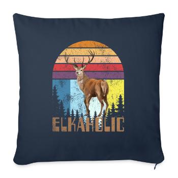 Chasse à l’élan Elkaholic Hunters - Housse de coussin décorative 45 x 45 cm - bleu marine - Devant