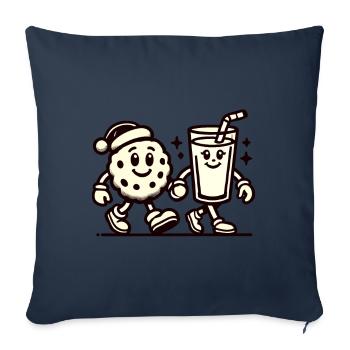 Christmas Vintage Biscuit And Milk Fun - Sofa pillowcase 17,3'' x 17,3'' (45 x 45 cm) - navy - Front