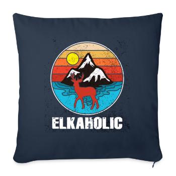 Elk Hunting Elkaholic Hunters - Sofa pillowcase 17,3'' x 17,3'' (45 x 45 cm) - navy - Front