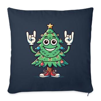 Funny Christmas tree with skirt hand - Sofa pillowcase 17,3'' x 17,3'' (45 x 45 cm) - navy - Front