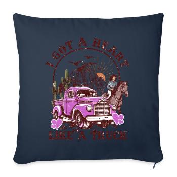 Ich habe ein Herz wie ein Truck - Sofakissenbezug 45 x 45 cm - Navy - Vorne