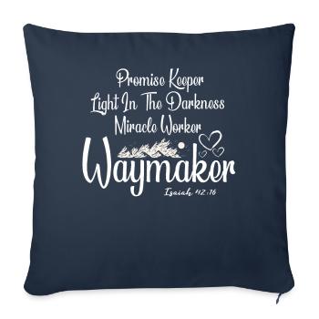 Waymaker Gardien de la promesse Faiseur de miracles - Housse de coussin décorative 45 x 45 cm - bleu marine - Devant