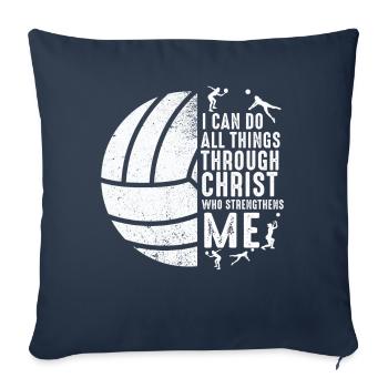 Je peux tout faire grâce au volleyball - Housse de coussin décorative 45 x 45 cm - bleu marine - Devant