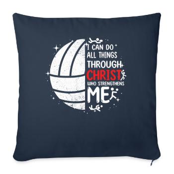 Je peux tout faire grâce au volleyball - Housse de coussin décorative 45 x 45 cm - bleu marine - Devant