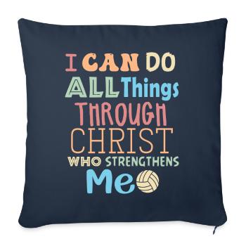 Je peux tout faire grâce au volleyball - Housse de coussin décorative 45 x 45 cm - bleu marine - Devant