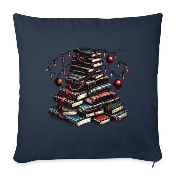 Christmas joy for book lovers - Sofa pillowcase 17,3'' x 17,3'' (45 x 45 cm) - navy - Front