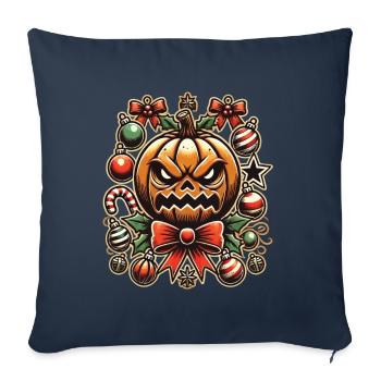 Halloween pumpkin with Christmas decoration - Sofa pillowcase 17,3'' x 17,3'' (45 x 45 cm) - navy - Front
