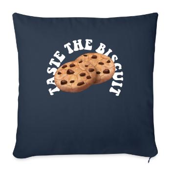 Goûtez le biscuit Goûtez les bienfaits - Housse de coussin décorative 45 x 45 cm - bleu marine - Devant