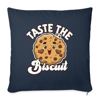 Goûtez le biscuit Goûtez la bonté - Housse de coussin décorative 45 x 45 cm - bleu marine - Devant