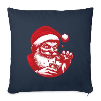 Santa Loves Alcohol Christmas Fun - Sofa pillowcase 17,3'' x 17,3'' (45 x 45 cm) - navy - Front