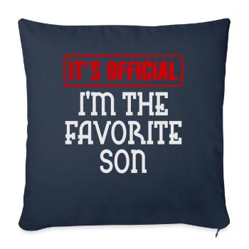 C'est officiel, je suis le fils préféré - Housse de coussin décorative 45 x 45 cm - bleu marine - Devant