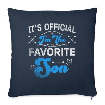 C'est officiel, je suis le fils préféré - Housse de coussin décorative 45 x 45 cm - bleu marine - Devant