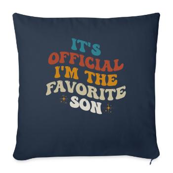 C'est officiel, je suis le fils préféré - Housse de coussin décorative 45 x 45 cm - bleu marine - Devant
