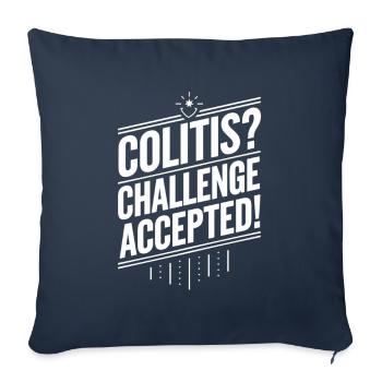 Colite? Défi accepté ! – Motiver les MICI D - Housse de coussin décorative 45 x 45 cm - bleu marine - Devant