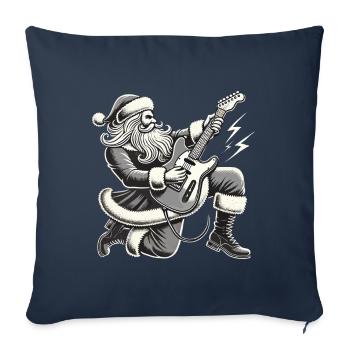 Bercer le Père Noël avec guitare - Housse de coussin décorative 45 x 45 cm - bleu marine - Devant
