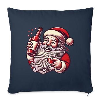 Christmas humor: Santa loves alcohol - Sofa pillowcase 17,3'' x 17,3'' (45 x 45 cm) - navy - Front