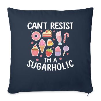 Sugarholic Sweets Zucker Süßigkeiten Enthusiast - Sofakissenbezug 45 x 45 cm - Navy - Vorne