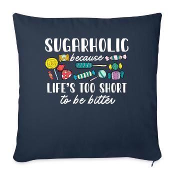 Sugarholic Sweets Zucker Süßigkeiten Enthusiast - Sofakissenbezug 45 x 45 cm - Navy - Vorne