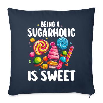 Sugarholic Sweets Zucker Süßigkeiten Enthusiast - Sofakissenbezug 45 x 45 cm - Navy - Vorne