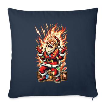 Weihnachtsmann bekommt Stromschlag Katastrophe - Sofakissenbezug 45 x 45 cm - Navy - Vorne