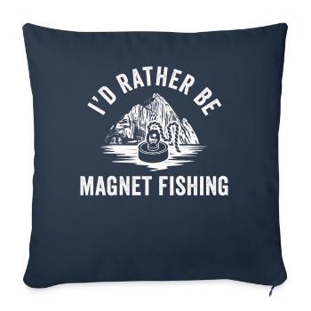 Neodymium Magnet Fishing Magnetic Fisher - Sofa pillowcase 17,3'' x 17,3'' (45 x 45 cm) - navy - Front
