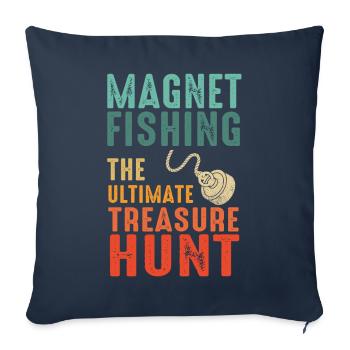 Neodymium Magnet Fishing Magnetic Fisher - Sofa pillowcase 17,3'' x 17,3'' (45 x 45 cm) - navy - Front