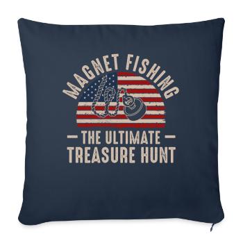 Neodymium Magnet Fishing Magnetic Fisher - Sofa pillowcase 17,3'' x 17,3'' (45 x 45 cm) - navy - Front