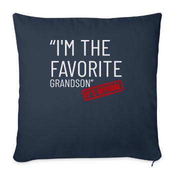 C'est officiel, je suis le petit-fils préféré - Housse de coussin décorative 45 x 45 cm - bleu marine - Devant