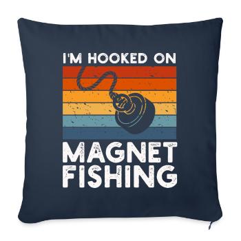 Neodymium Magnet Fishing Magnetic Fisher - Sofa pillowcase 17,3'' x 17,3'' (45 x 45 cm) - navy - Front