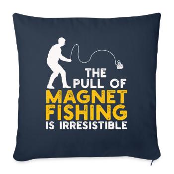 Neodymium Magnet Fishing Magnetic Fisher - Sofa pillowcase 17,3'' x 17,3'' (45 x 45 cm) - navy - Front