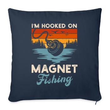 Neodymium Magnet Fishing Magnetic Fisher - Sofa pillowcase 17,3'' x 17,3'' (45 x 45 cm) - navy - Front