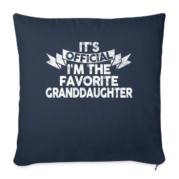 Je suis la petite-fille préférée - Housse de coussin décorative 45 x 45 cm - bleu marine - Devant
