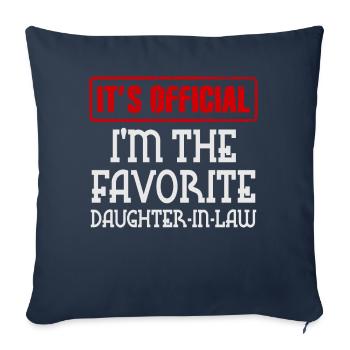 Je suis la belle-fille préférée - Housse de coussin décorative 45 x 45 cm - bleu marine - Devant
