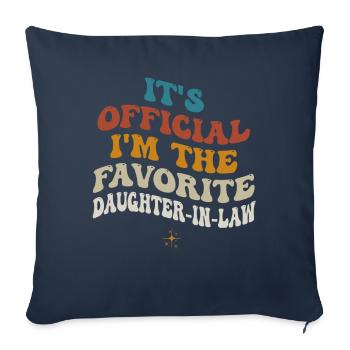 Je suis la belle-fille préférée - Housse de coussin décorative 45 x 45 cm - bleu marine - Devant