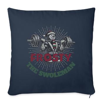 Frosty The Strong Snowman Fitness Humor - Sofa pillowcase 17,3'' x 17,3'' (45 x 45 cm) - navy - Front