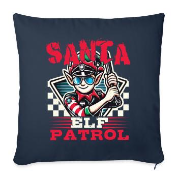 Santa Elf Patrol Christmas Funny - Sofa pillowcase 17,3'' x 17,3'' (45 x 45 cm) - navy - Front