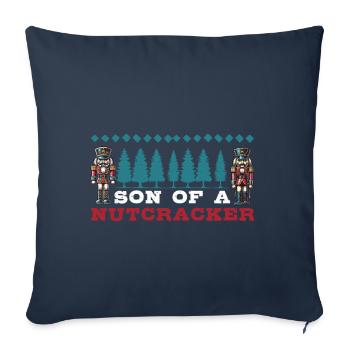 Fils d’un casse-noisette drôle motif de Noël - Housse de coussin décorative 45 x 45 cm - bleu marine - Devant