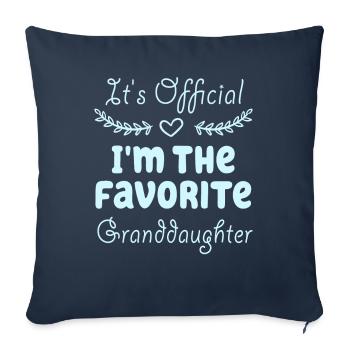 Je suis la petite-fille préférée - Housse de coussin décorative 45 x 45 cm - bleu marine - Devant