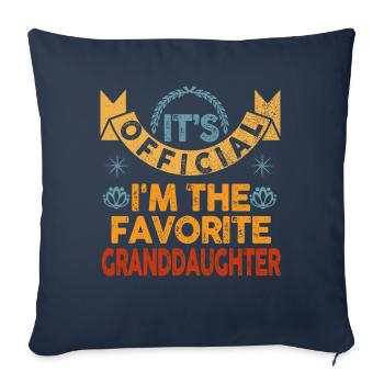 Je suis la petite-fille préférée - Housse de coussin décorative 45 x 45 cm - bleu marine - Devant
