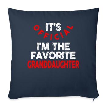 Je suis la petite-fille préférée - Housse de coussin décorative 45 x 45 cm - bleu marine - Devant