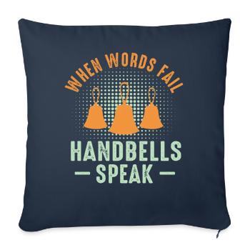 Chorale Instrument de musique Cloche à main Chorale - Housse de coussin décorative 45 x 45 cm - bleu marine - Devant