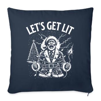 Père Noël drôle choc électrique amusant - Housse de coussin décorative 45 x 45 cm - bleu marine - Devant