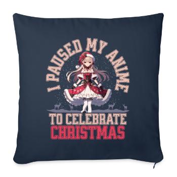 Noël animé pour les fans et les amoureux - Housse de coussin décorative 45 x 45 cm - bleu marine - Devant