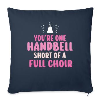 Chorale Instrument de musique Cloche à main Chorale - Housse de coussin décorative 45 x 45 cm - bleu marine - Devant